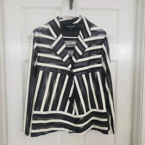 T & W Designs Black and White Sheer Jacket - Picture 1 of 7